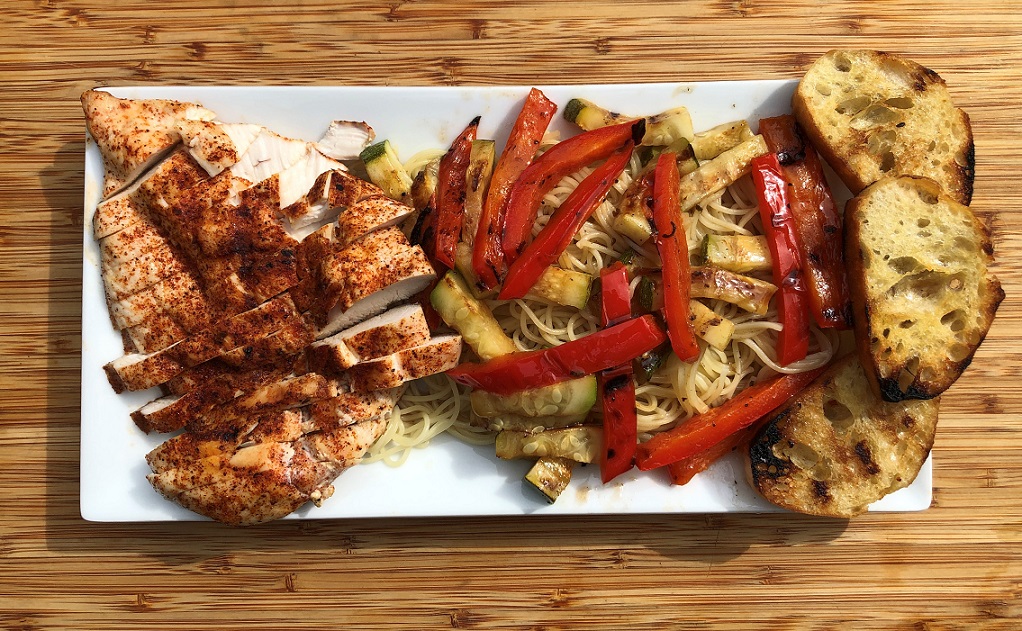 Grilled Chicken and Veggies with Pasta