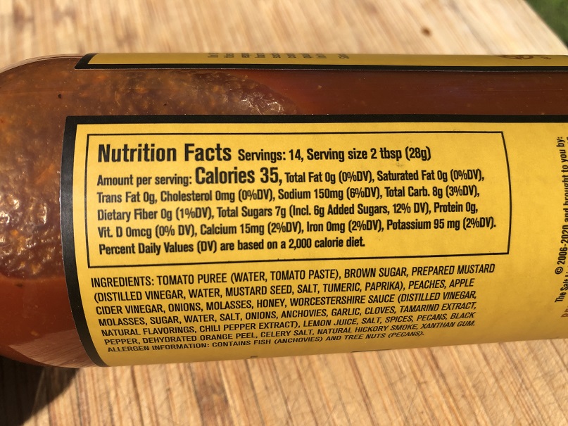 Honey Pecan BBQ Sauce Nutrition