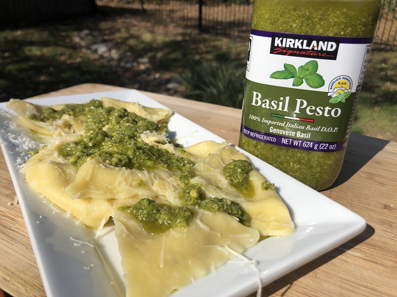 Kirkland Basil Pesto on Chicken Ravioli