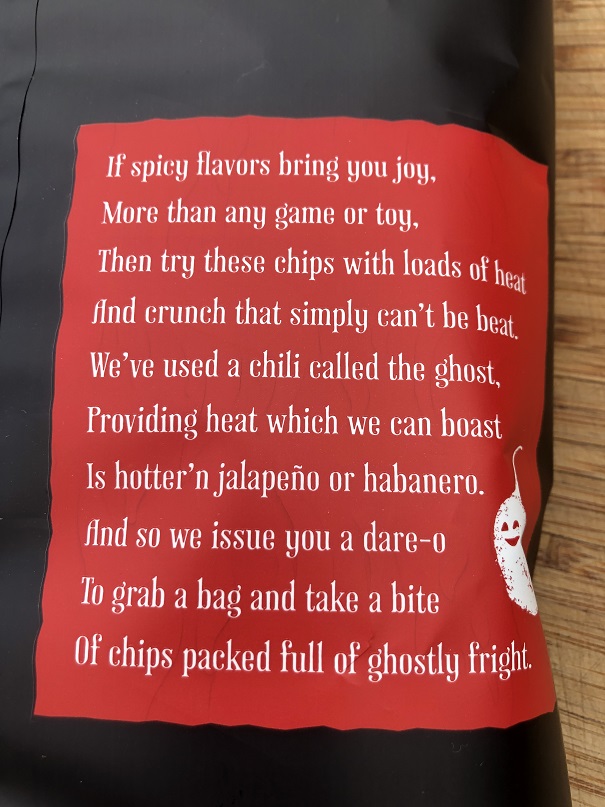 Funny Poem on Chip Bag