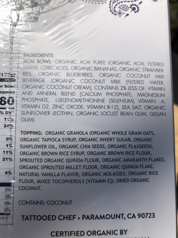 Acai Bowl Ingredients