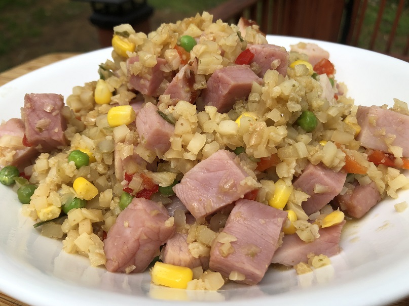 Kirkland Ham with Cauliflower Rice Stir Fry