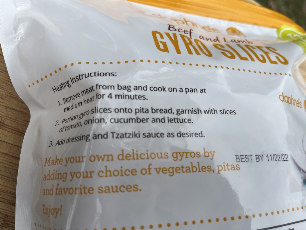 Heating Instructions for the Gyro Meat