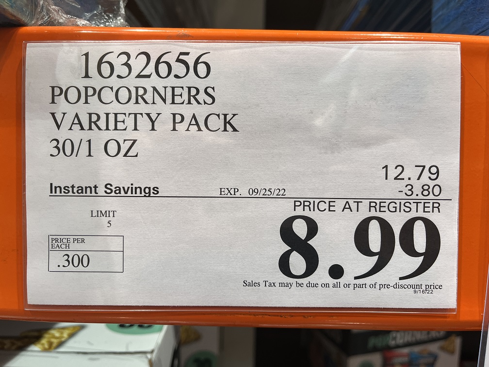 Price of Popcorner Snacks at Costco