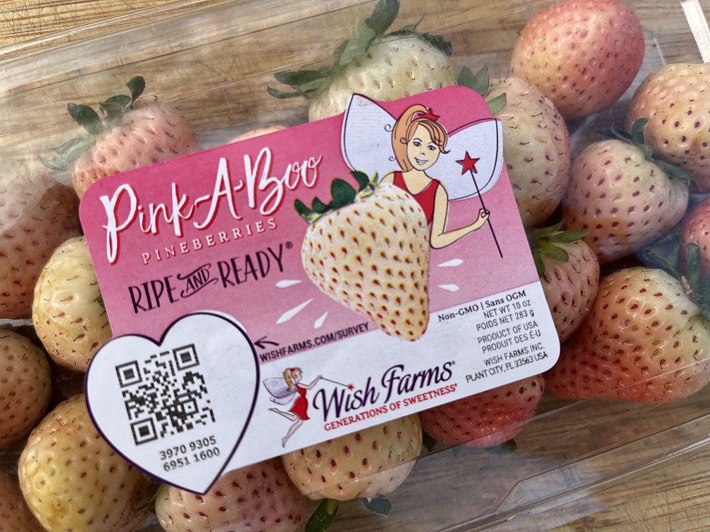 Package of Pink A Boo Pineberries from Costco