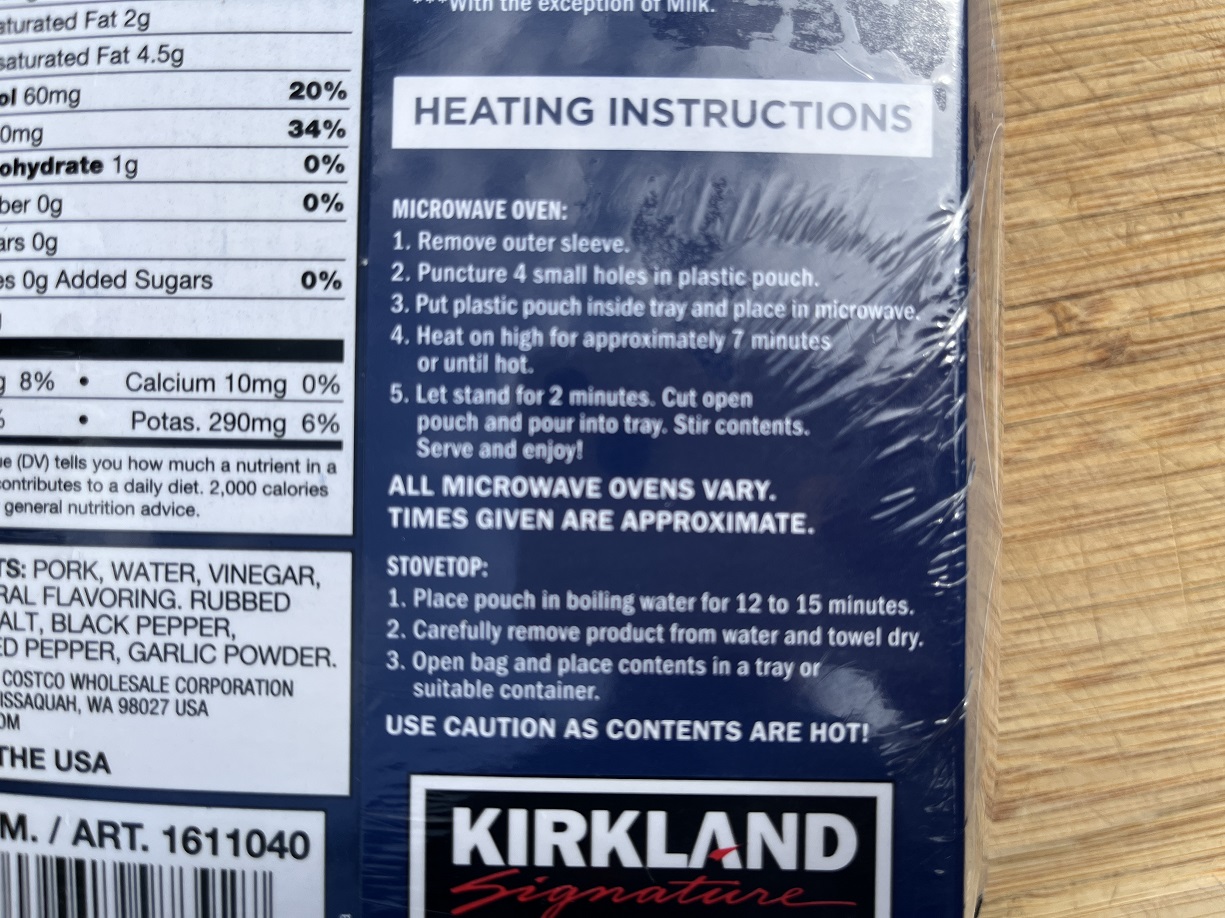 Heating Instructions for the Pulled Pork