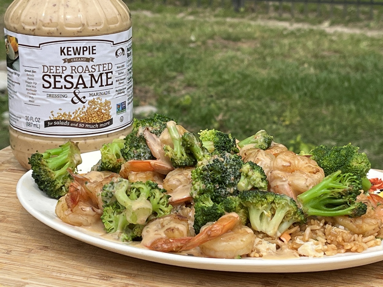 Shrimp and Broccoli with Kewpie Sesame Dressing