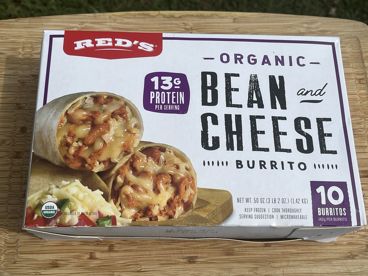 Box of Red's Bean and Cheese Burritos